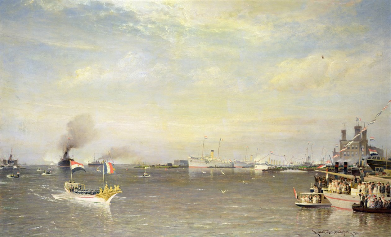 Aterragem do presidente Armand Fallieres em Amesterdão de Pieter Christiaan Cornelis Dommelshuizen