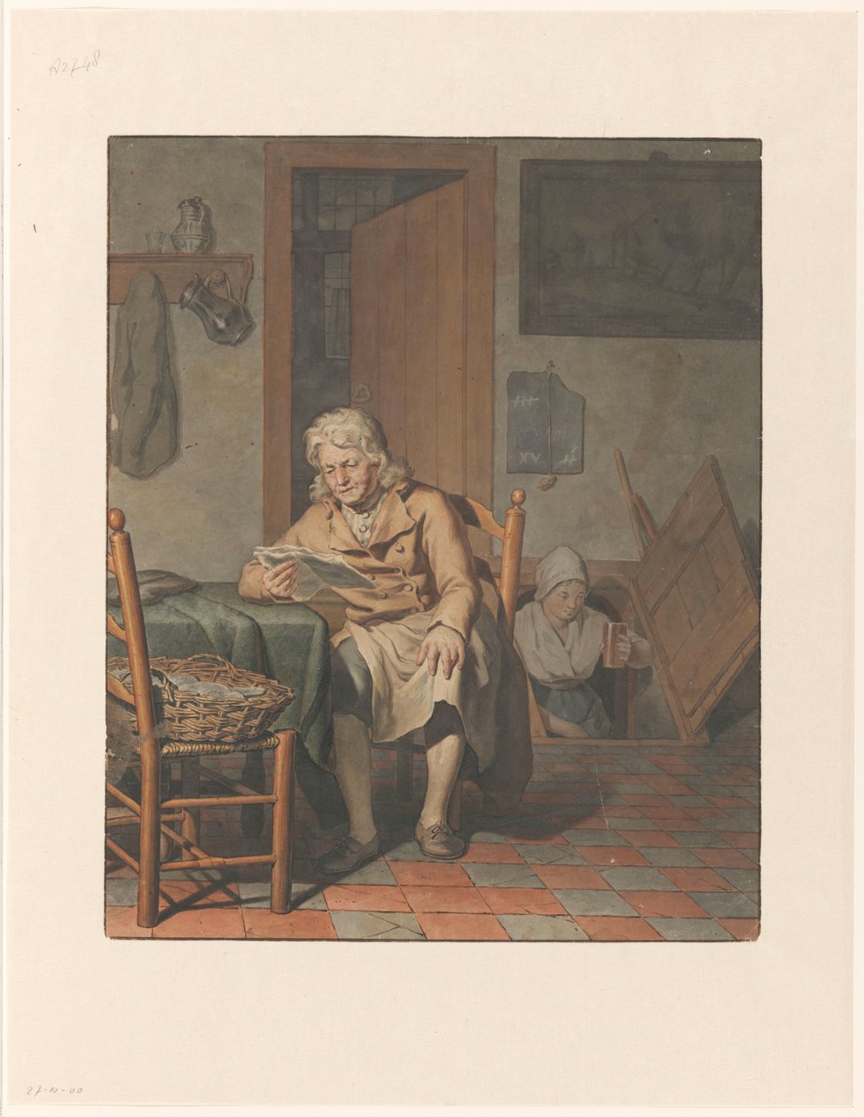 Interior com leitura humana. de Pieter Christoffel Wonder