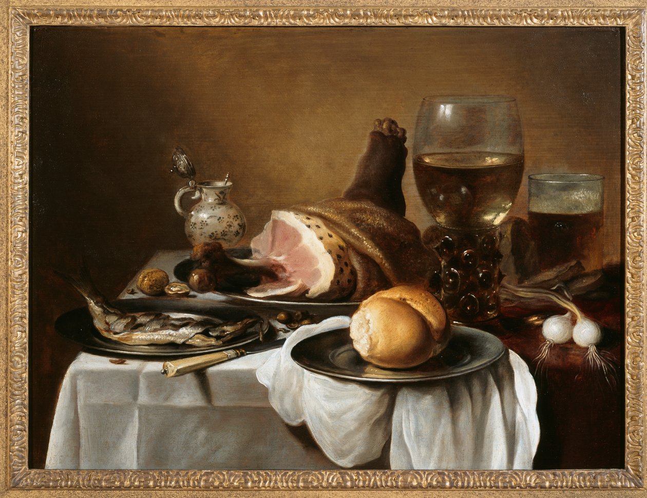 Peça de pequeno-almoço, c.1640 (óleo sobre painel) de Pieter Claesz