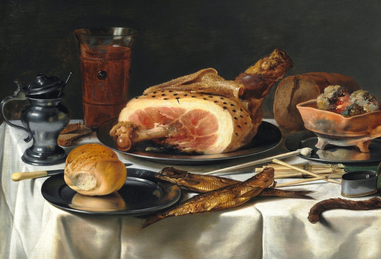 Natureza morta com fiambre de Pieter Claesz