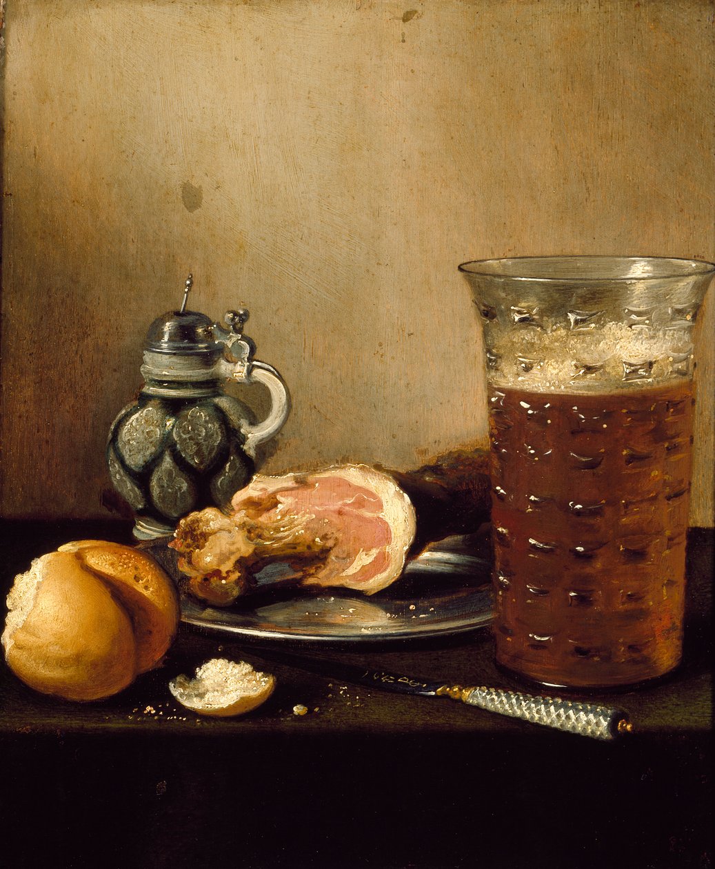 Natureza morta com presunto, 1642 de Pieter Claesz