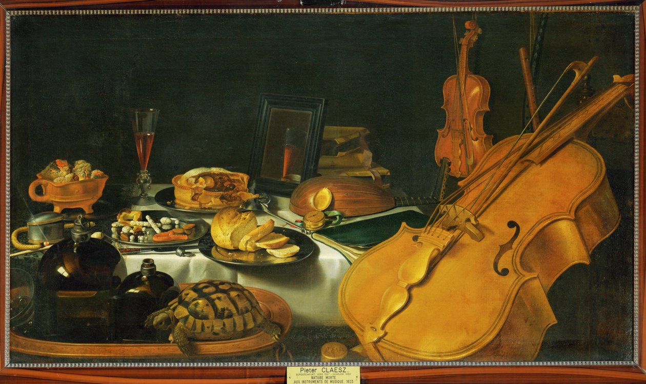 Natureza morta com instrumentos musicais de Pieter Claesz
