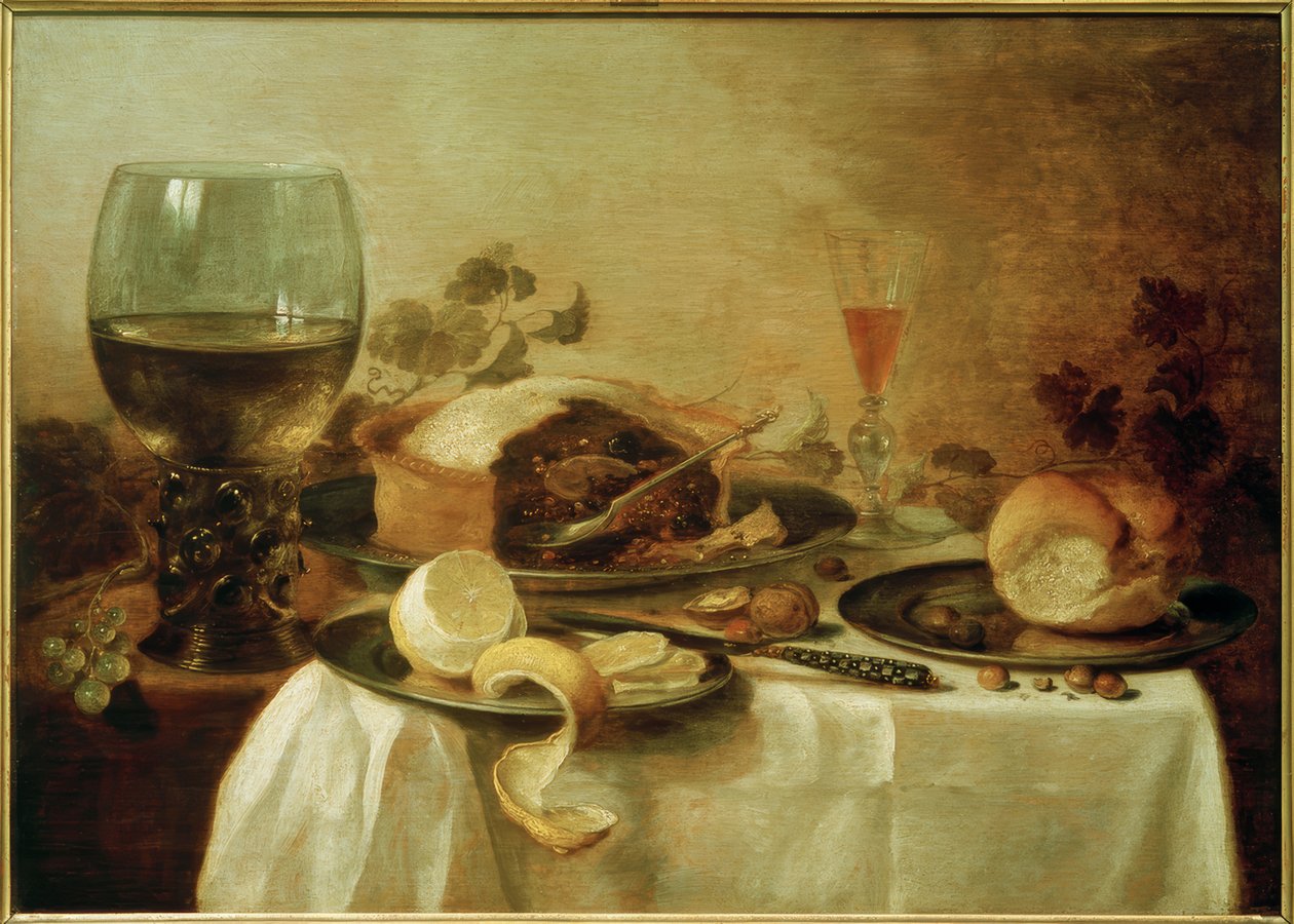 Ainda vida com patê de Pieter Claesz