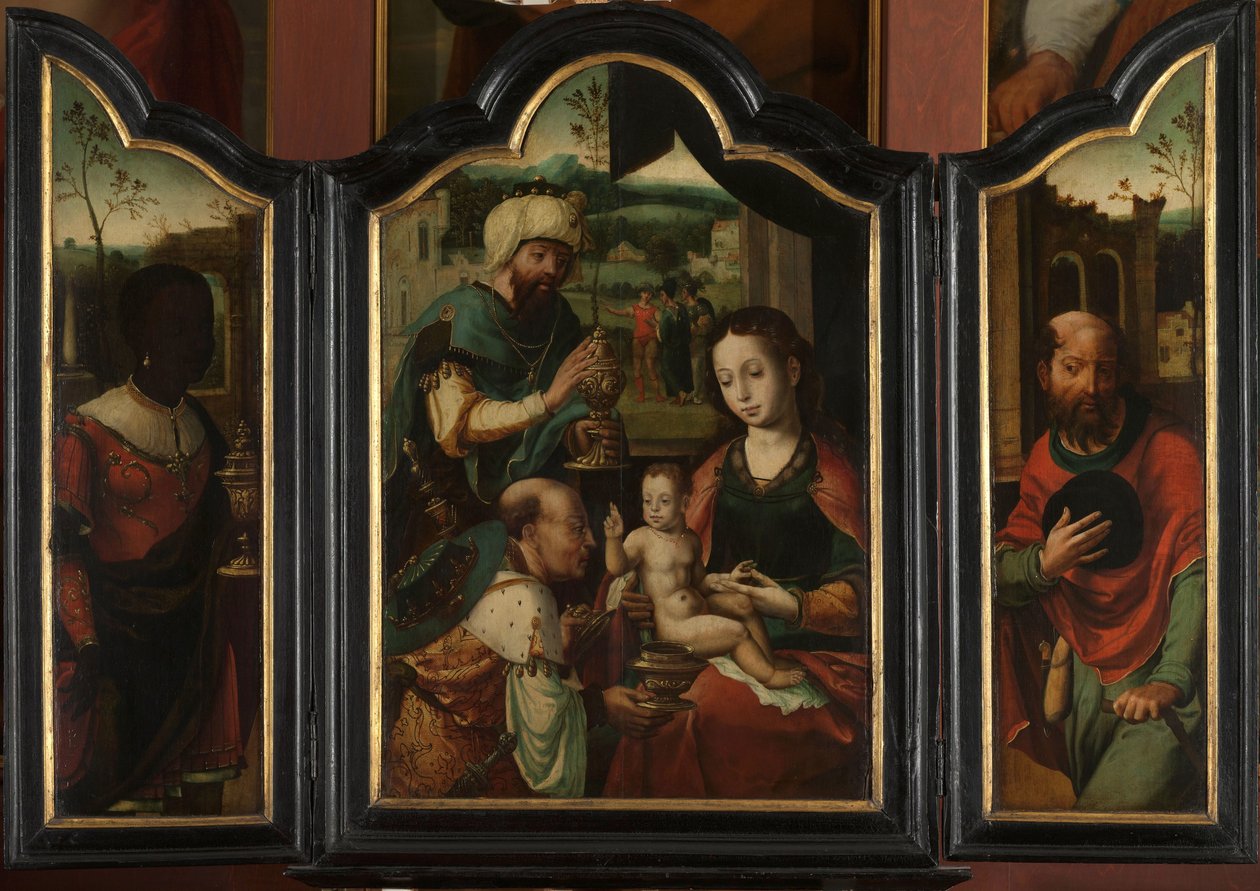 Tríptico com a Adoração dos Magos de Pieter Coecke van Aelst (I) (workshop of)