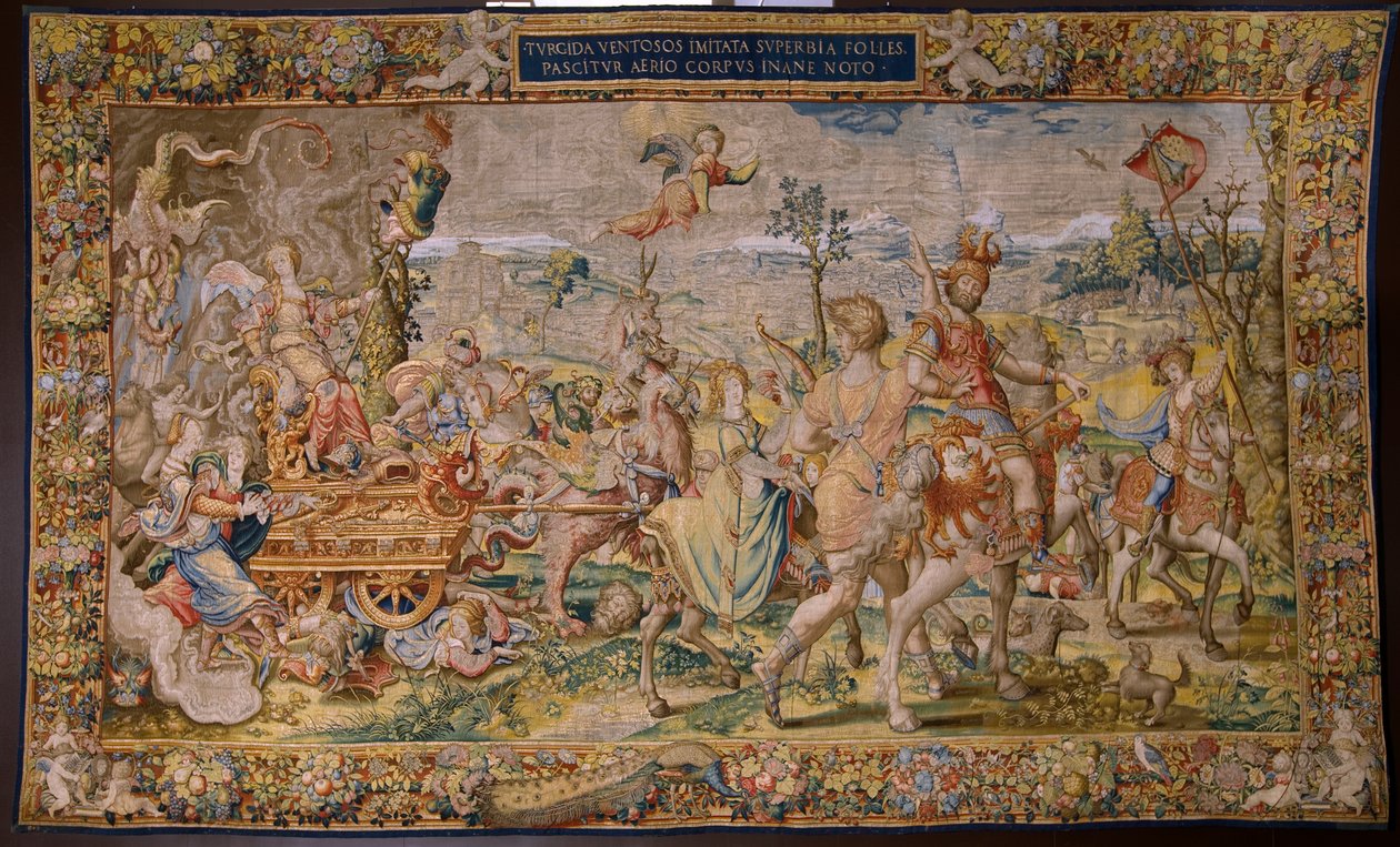 tapeçaria flamenga. Série Os sete pecados capitais: Vaidade (orgulho). O cartunista Pieter Coecke van Aelst. Atelier de Bruxelas. cerca de 1542-1544. de Pieter Coecke van Aelst