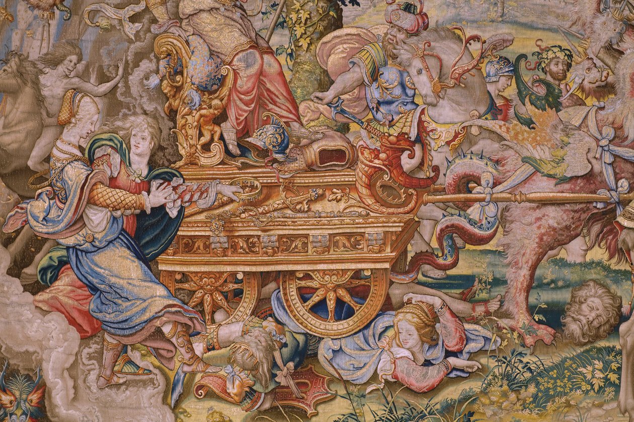 tapeçaria flamenga. Série Os sete pecados capitais: Vaidade (orgulho). O cartunista Pieter Coecke van Aelst. Atelier de Bruxelas. cerca de 1542-1544. de Pieter Coecke van Aelst