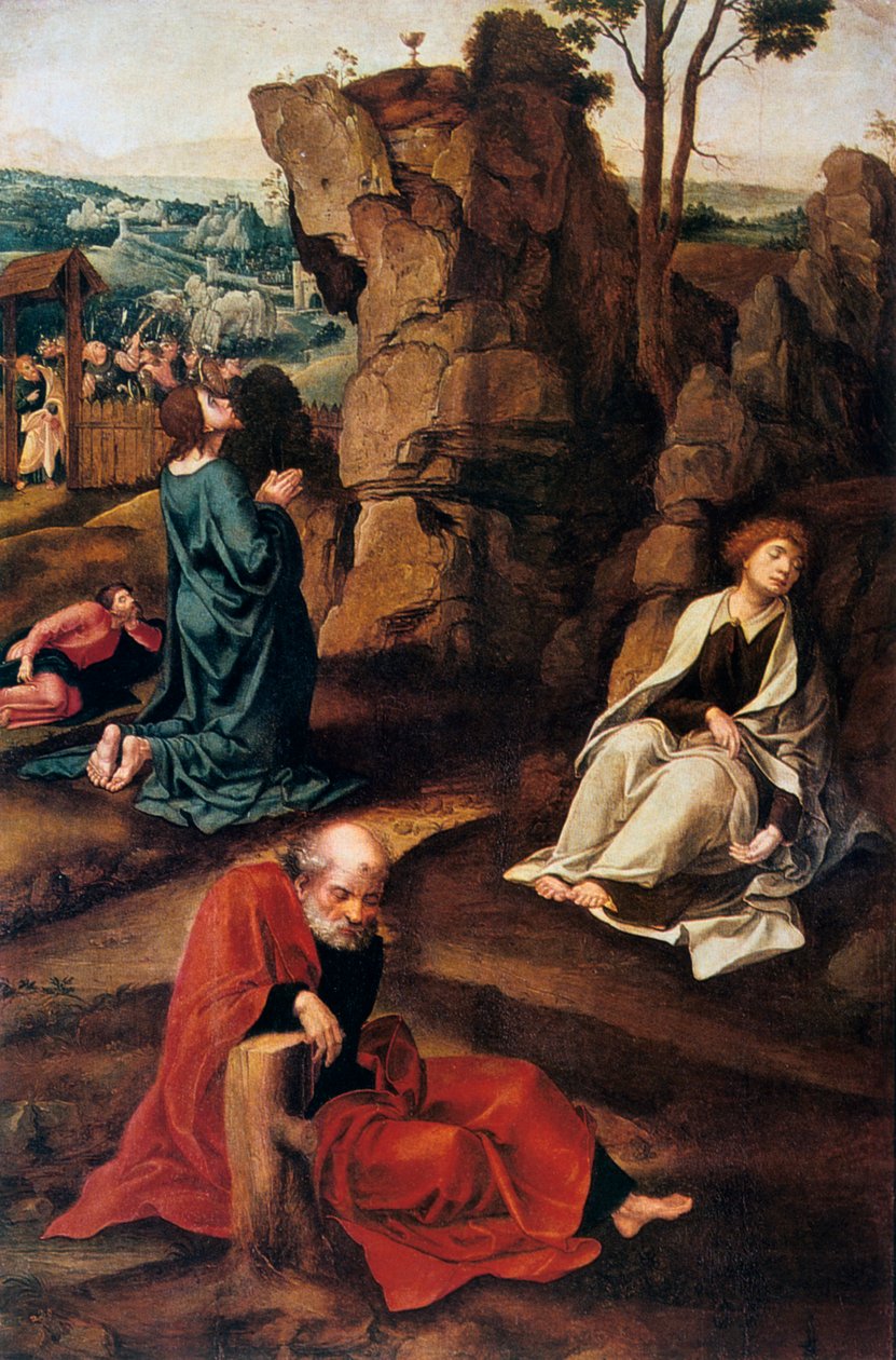 A agonia no jardim, 1527-1530. de Pieter Coecke van Aelst