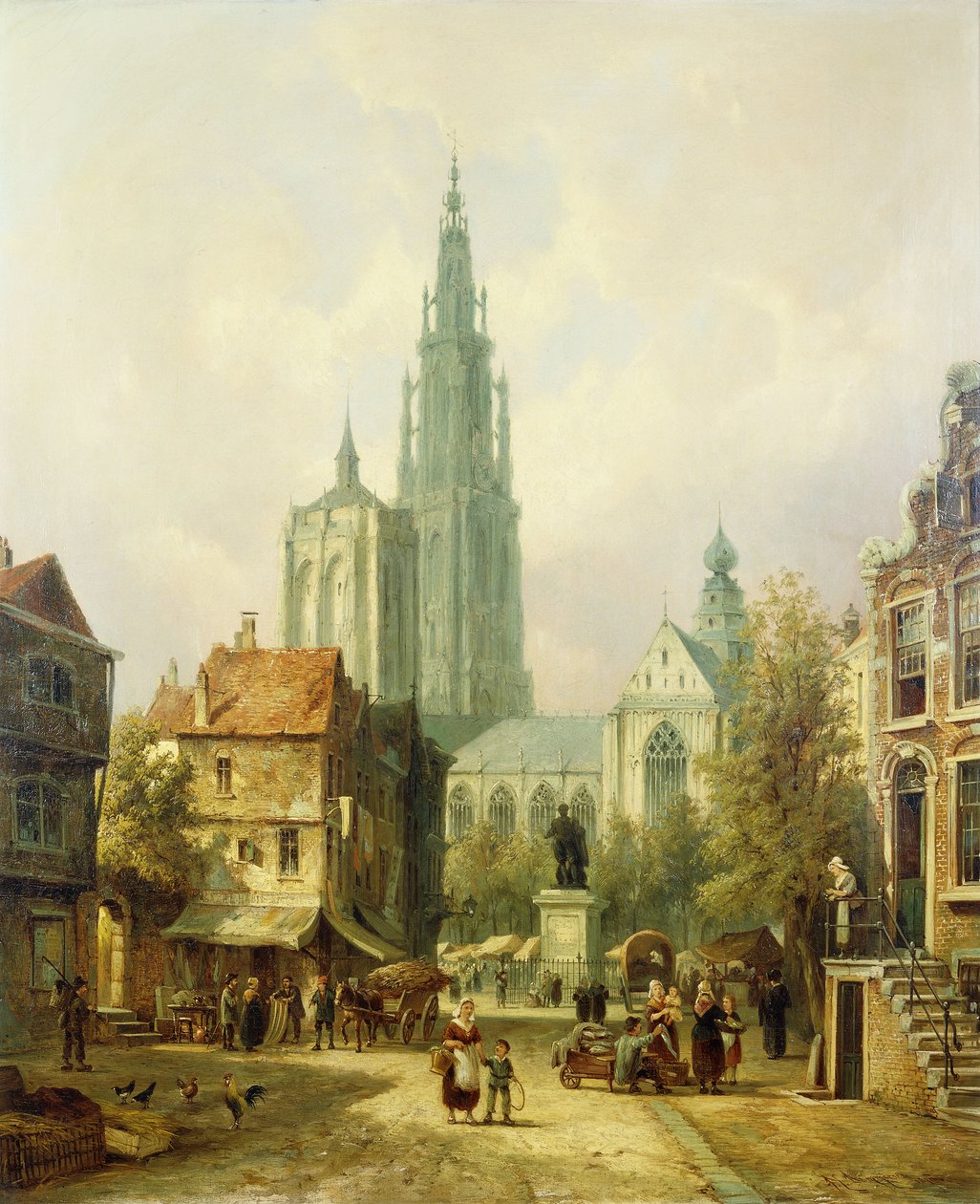 Uma vista de Antuérpia, 1870 de Pieter Cornelis Dommershuijzen