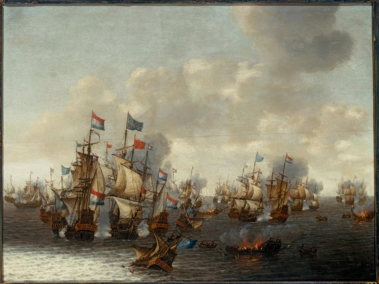 A batalha naval dos quatro dias de Pieter Cornelisz. Soest