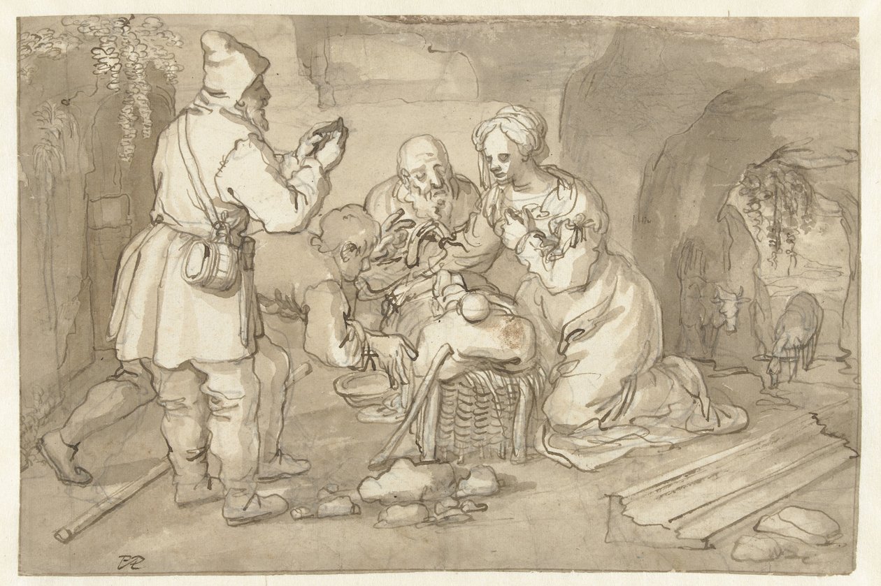 Adoração dos pastores de Pieter Cornelisz. van Rijck