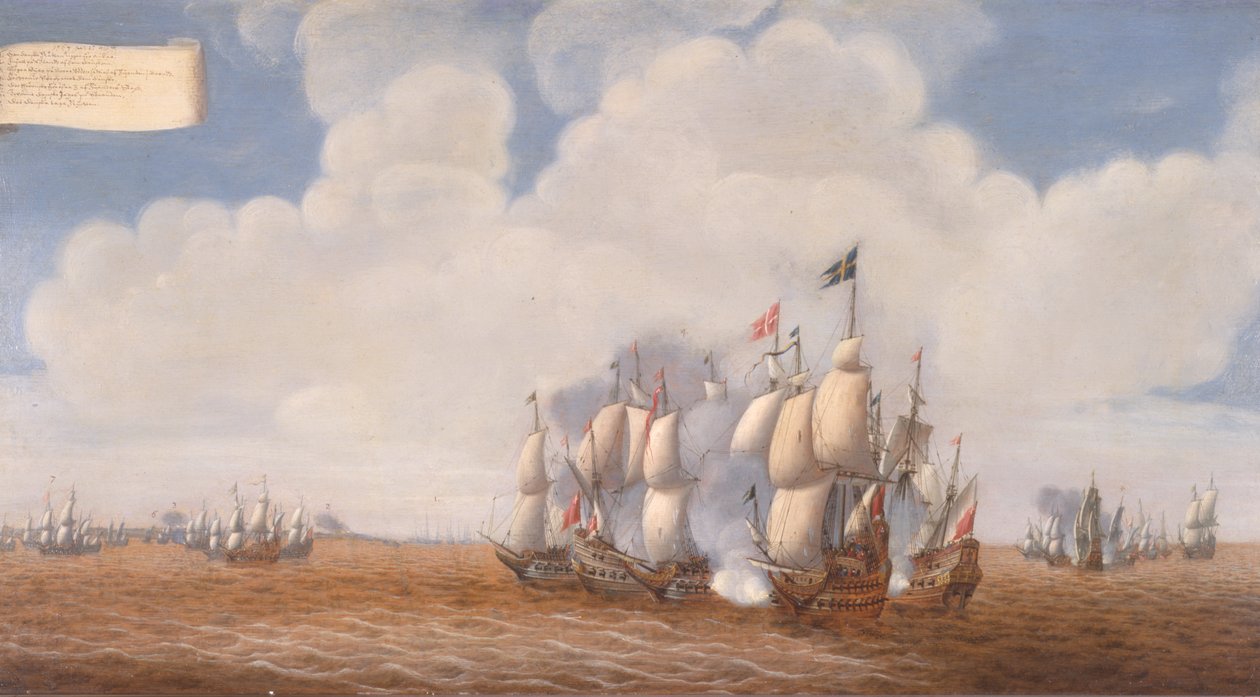 A primeira batalha de Öland em 31 de maio de 1564, segunda metade do século XVII. de Pieter Cornelisz van Soest