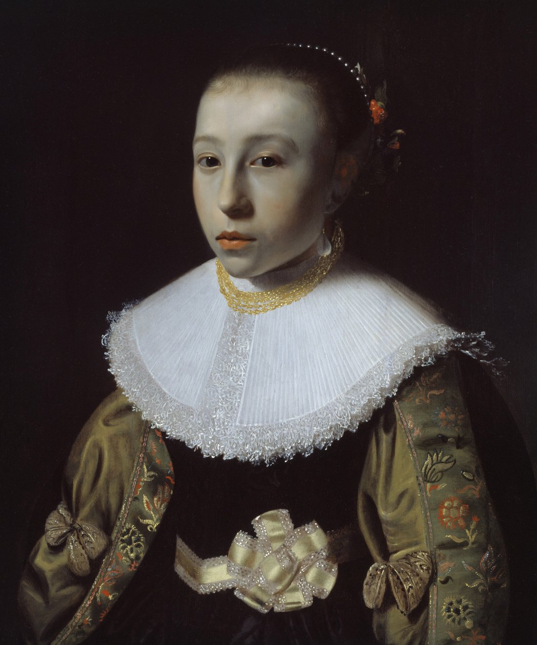 Retrato de uma jovem garota, 1633-35 de Pieter Dubordieu