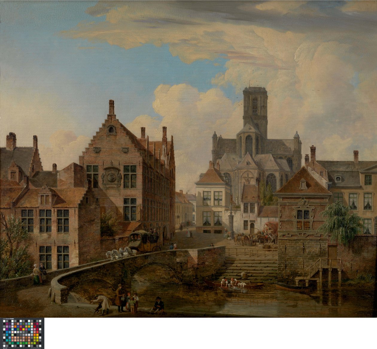 A Catedral de São Bavo e o Canal Reep em Gante de Pieter Frans De Noter