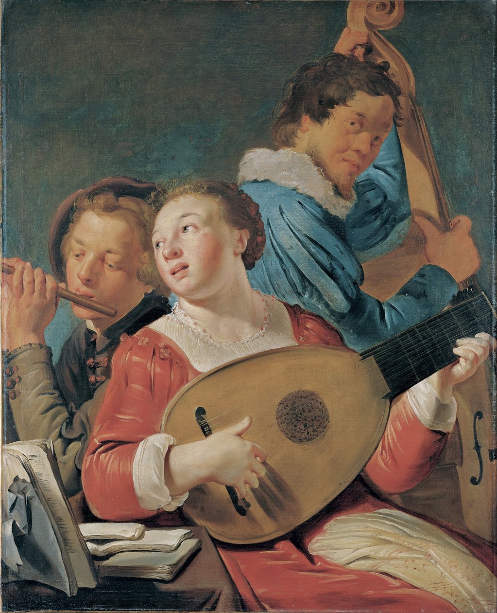 Musiciens - Peinture de Pieter Fransz de Grebber (vers 1600-1653), huile sur toile, vers 1623, 91x73,7 cm - Musiciens, Oil on canvas de Pieter Fransz de Grebber - Museo de Bellas Artes de Bilbao de Pieter Fransz. de Grebber