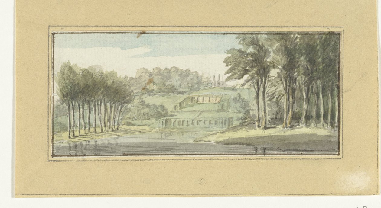 Paisagem com água em primeiro plano de Pieter Gaal