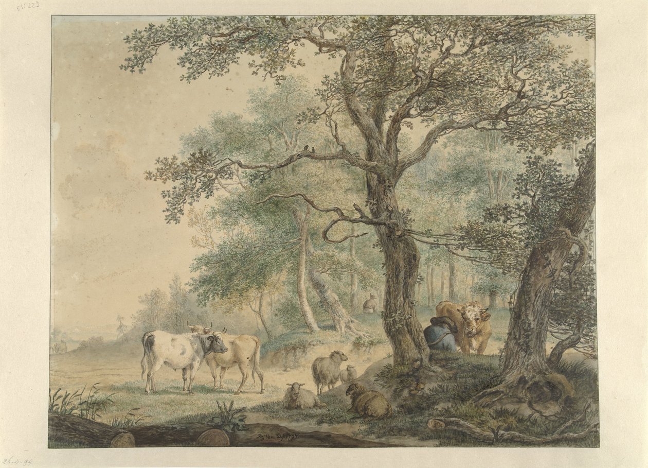 Paisagem com dois pastores com gado de Pieter Gerardus van Os