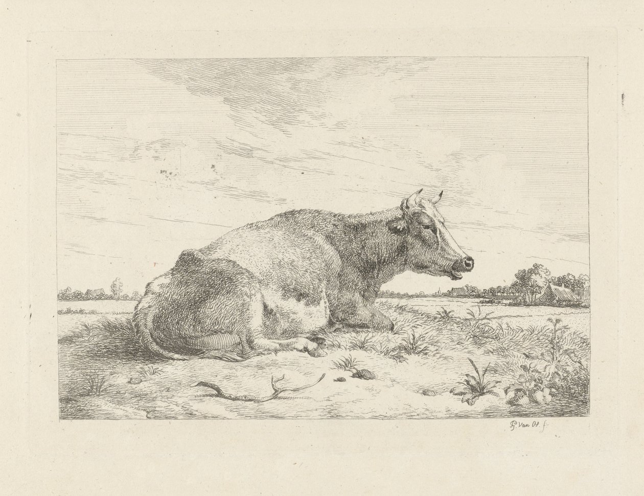 Vaca recortada com cardo de Pieter Gerardus van Os