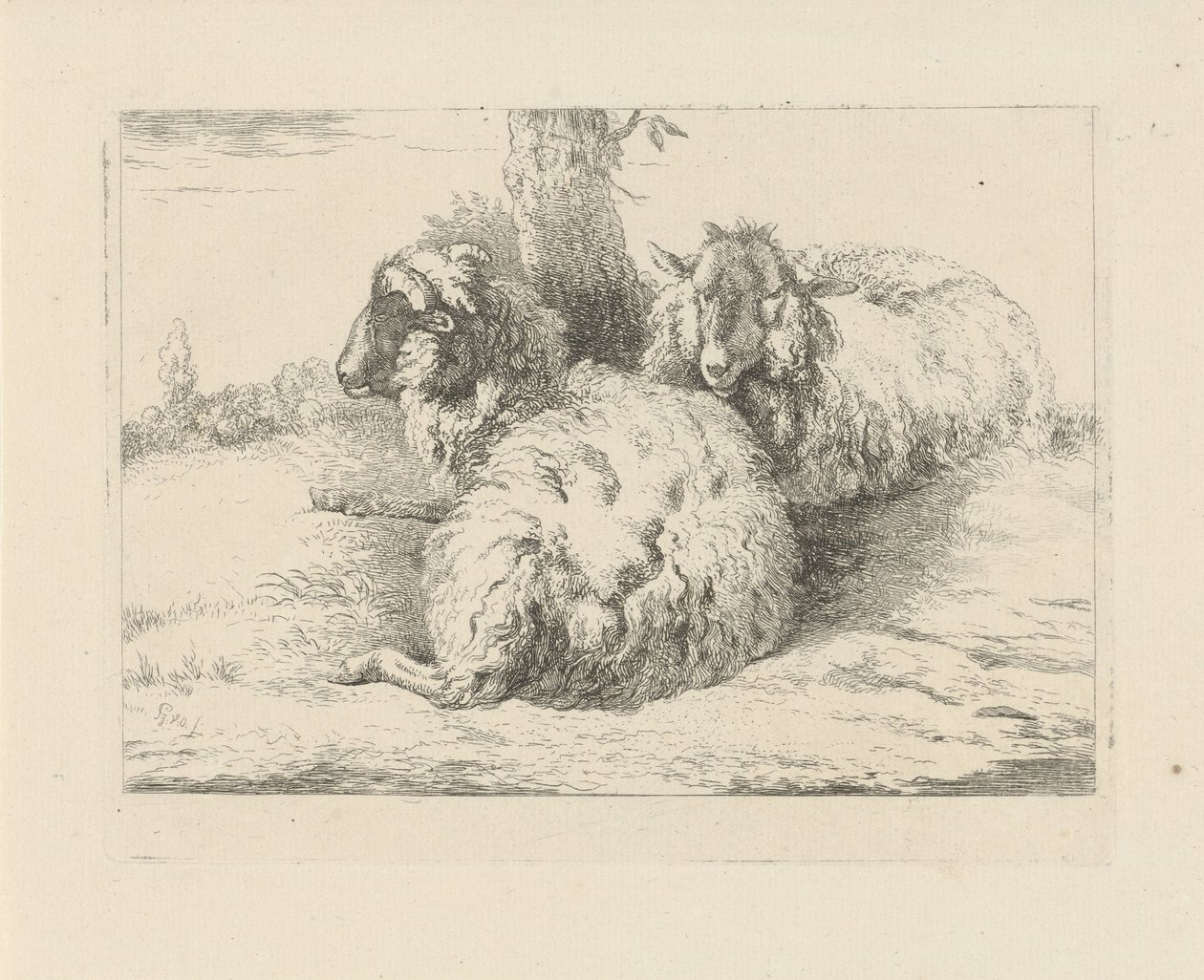 Ovelhas em linha recortadas
Ovinos e caprinos (título da série) de Pieter Gerardus van Os