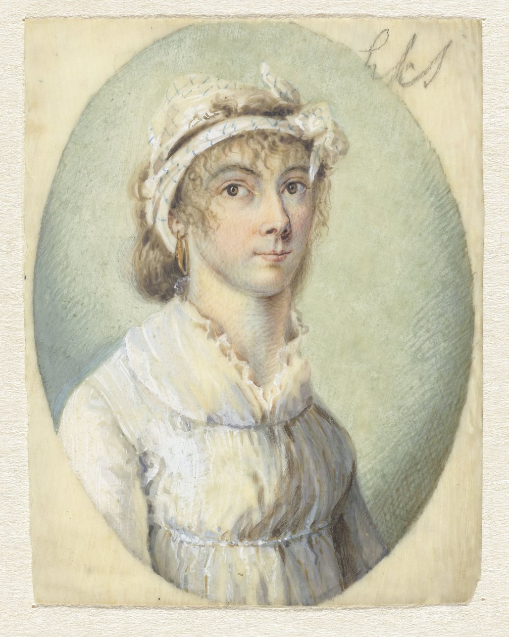 Retrato de uma jovem, em três quartos para a direita de Pieter Gerardus van Os