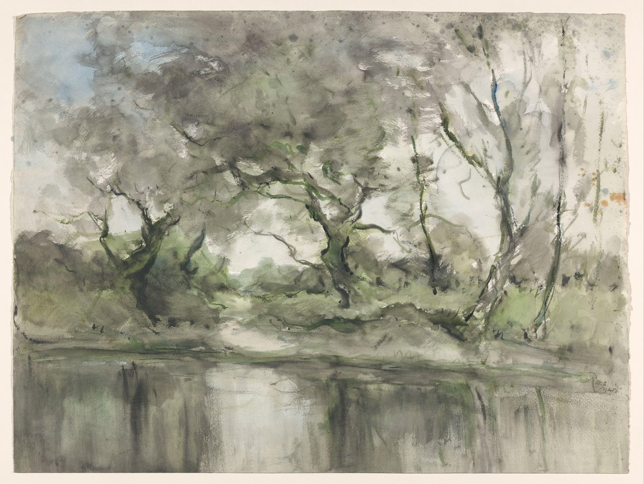 Árvores à beira-mar de Pieter H.J.J. Ras (signed by artist)