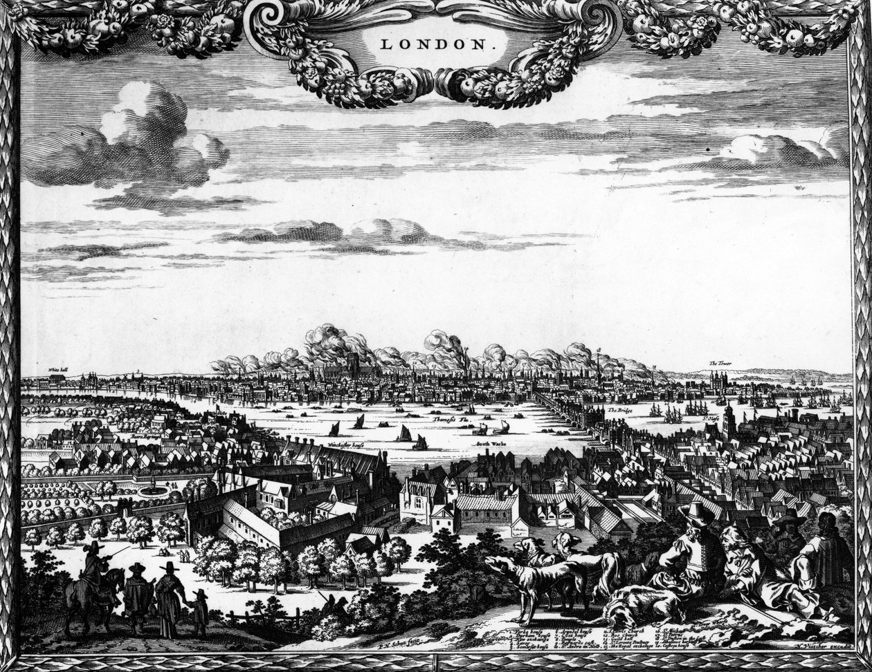 Broadside do Grande Incêndio de Londres, 1666 de Pieter Hendricksz Schut