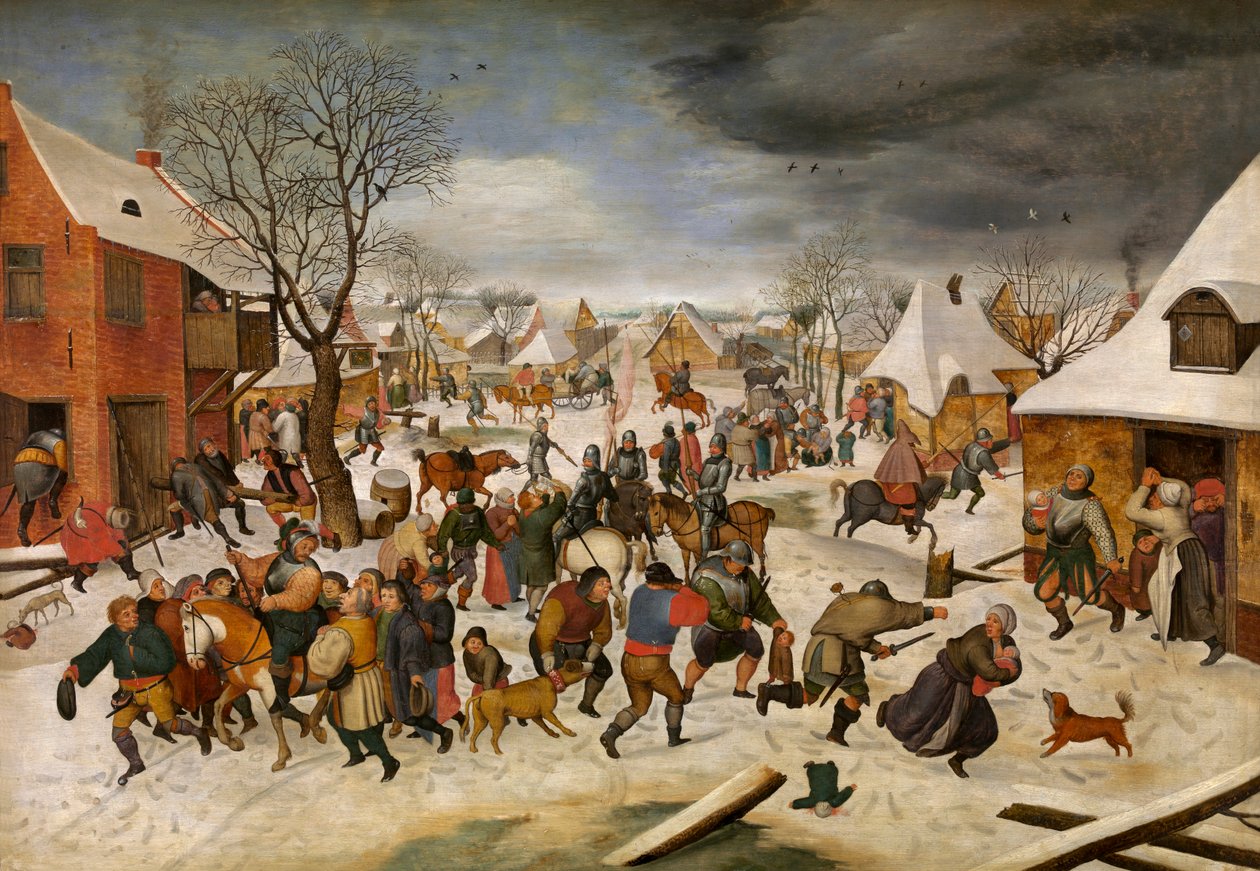 O Massacre das Crianças em Belém (óleo sobre painel) de Pieter III Brueghel