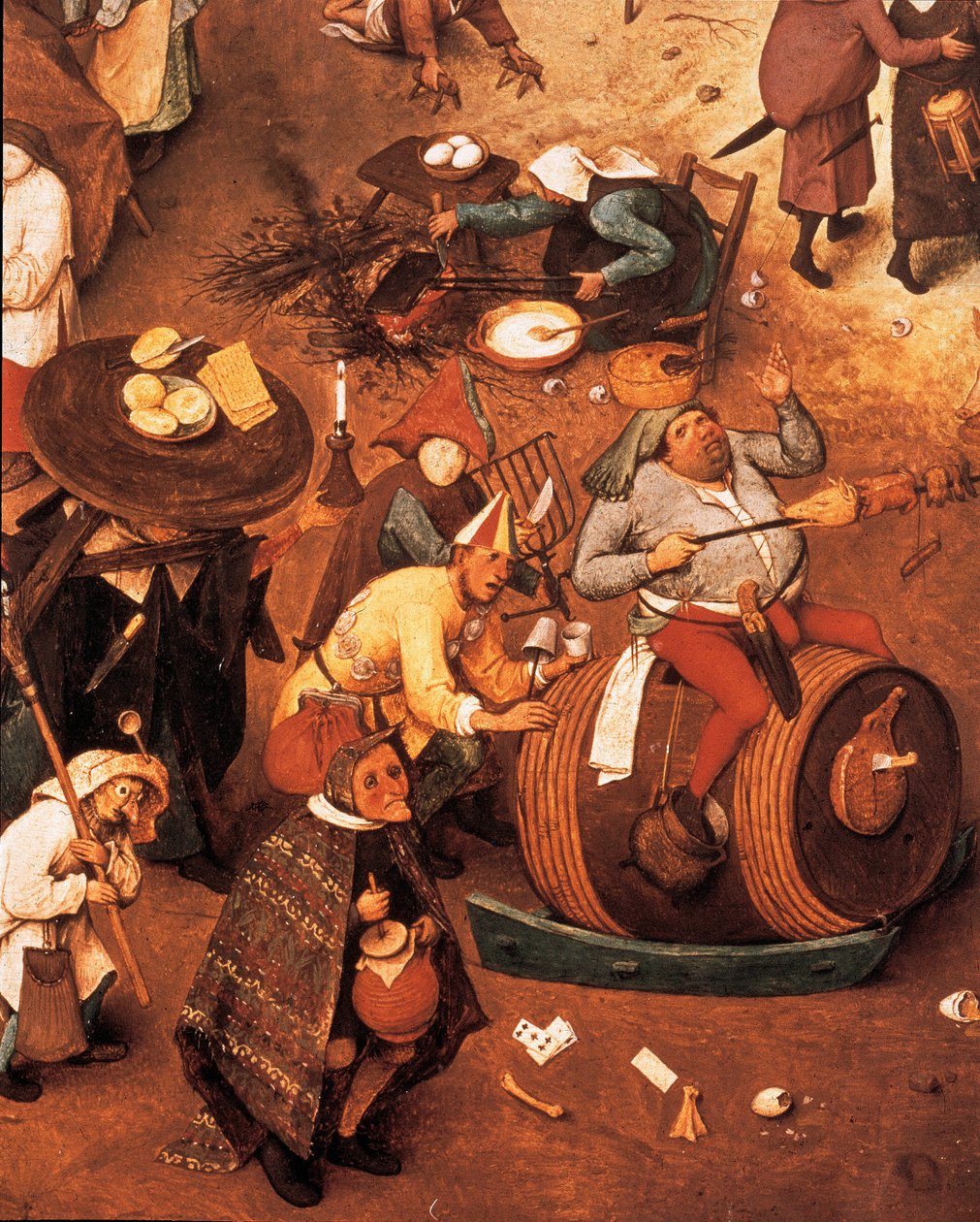 Luta entre o Carnaval e a Quaresma , detalhe de Pieter I Bruegel