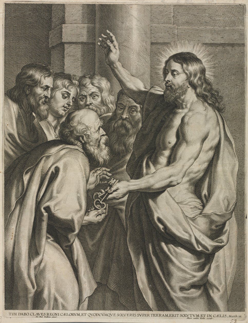 Cristo dando as chaves a Pedro de Pieter I de Jode