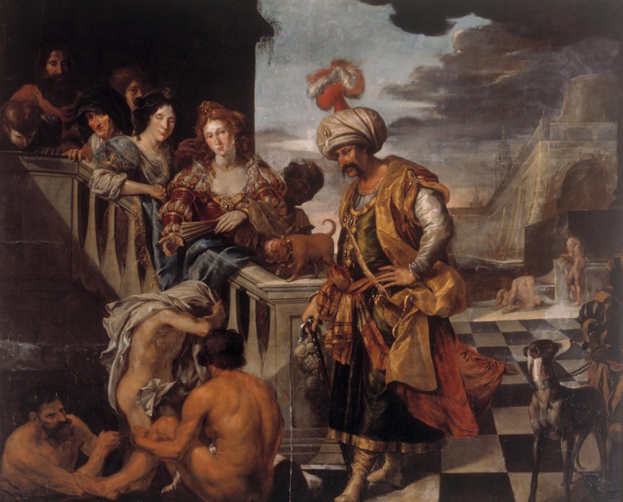 Banho em um porto oriental de Pieter Isaacsz