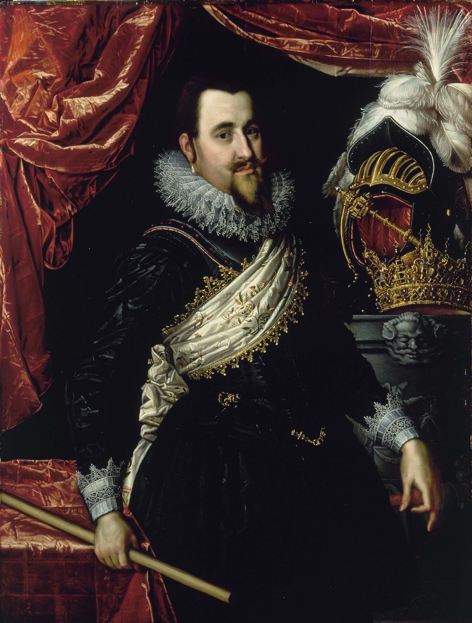 Retrato do rei Christian IV da Dinamarca 1577-1648, c. 1615 de Pieter Isaacsz