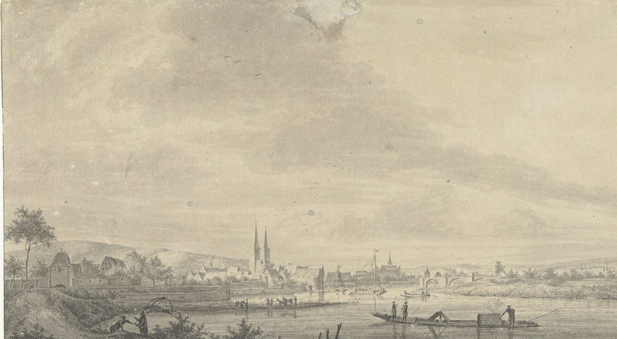 Vista da cidade de Höxter de Pieter Jan van Liender