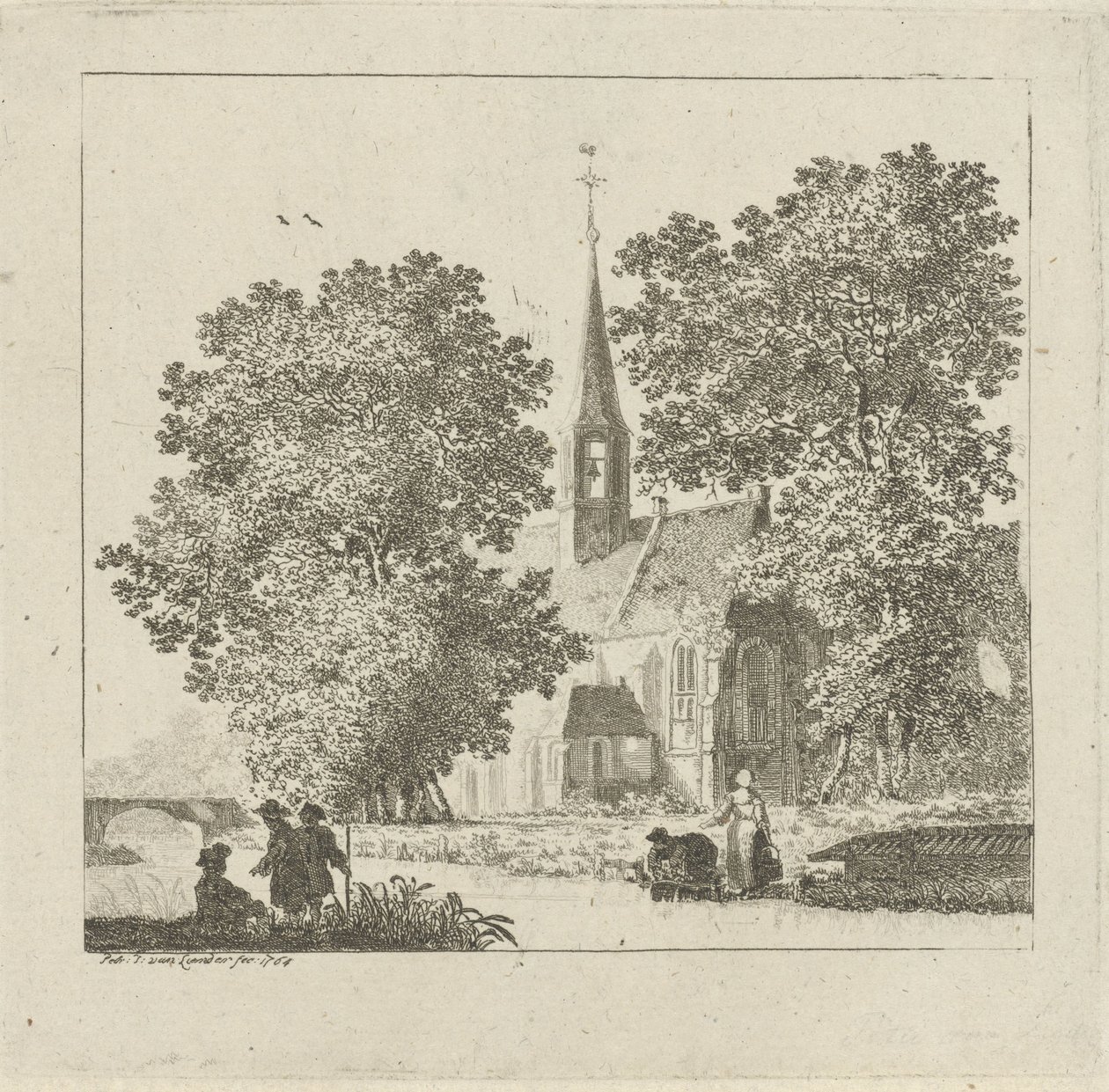 Vista de uma igreja de Pieter Jan van Liender