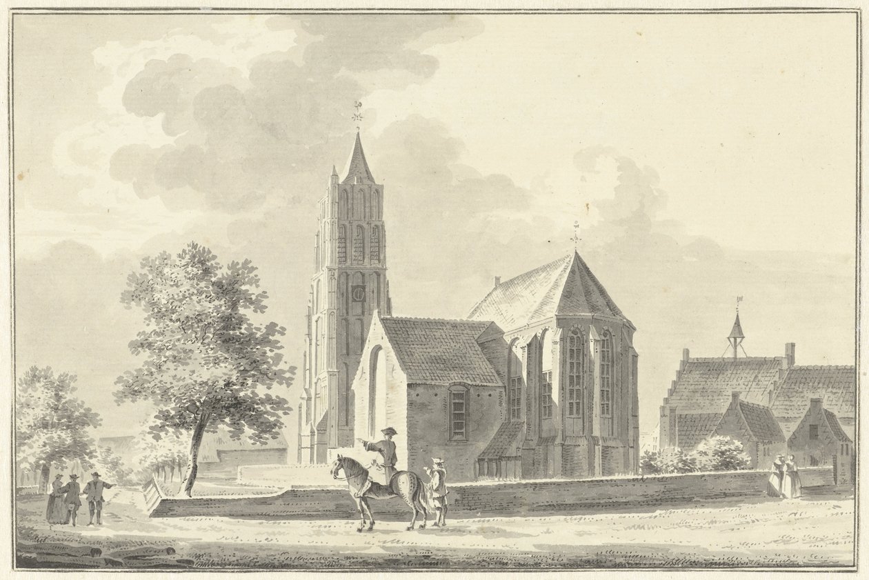 Igreja e Câmara Municipal em Heukelom de Pieter Jan van Liender