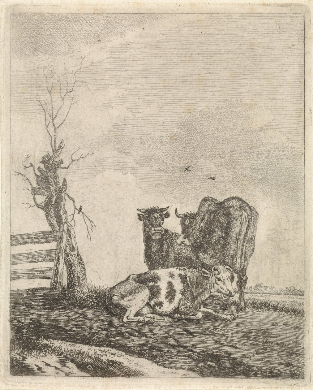 Paisagem com três vacas de Pieter Janson
