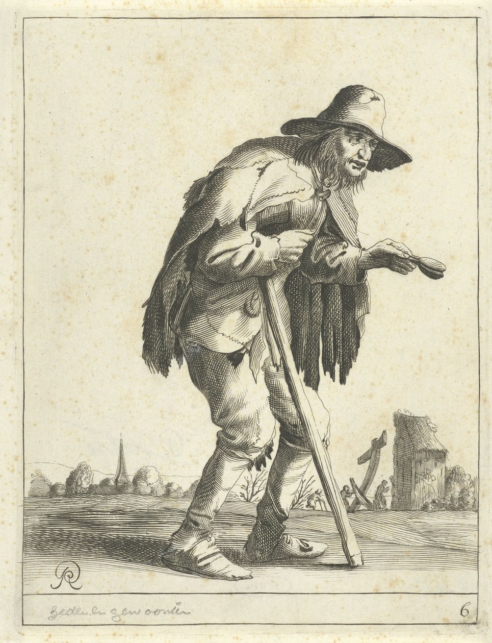 Mendigo leproso
Mendigos e camponeses (título da série) de Pieter Jansz Quast