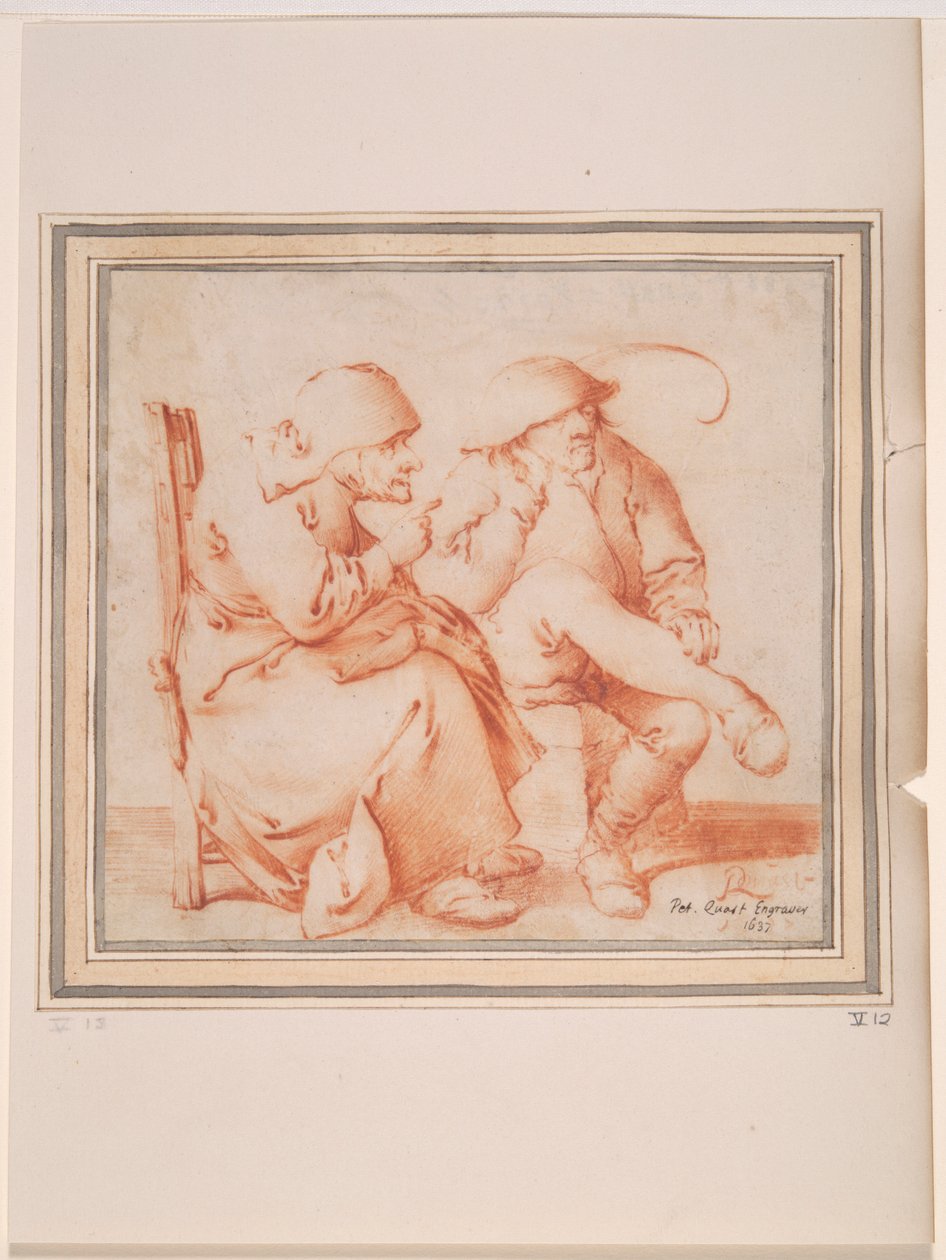 Casal de Velhos Camponeses Sentados de Pieter Jansz. Quast