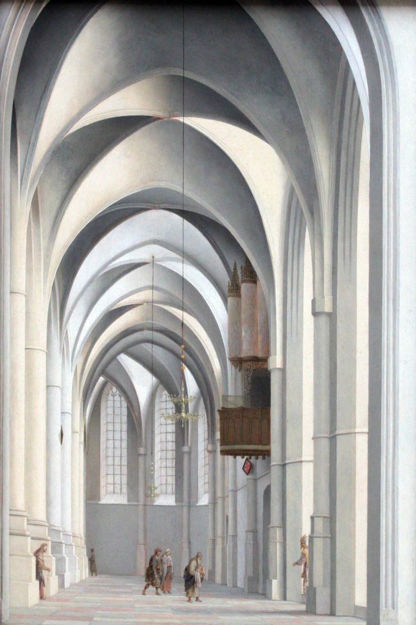 Vista para o sótão do coro de Saint Bavo no Harlem de Pieter Jansz. Saenredam