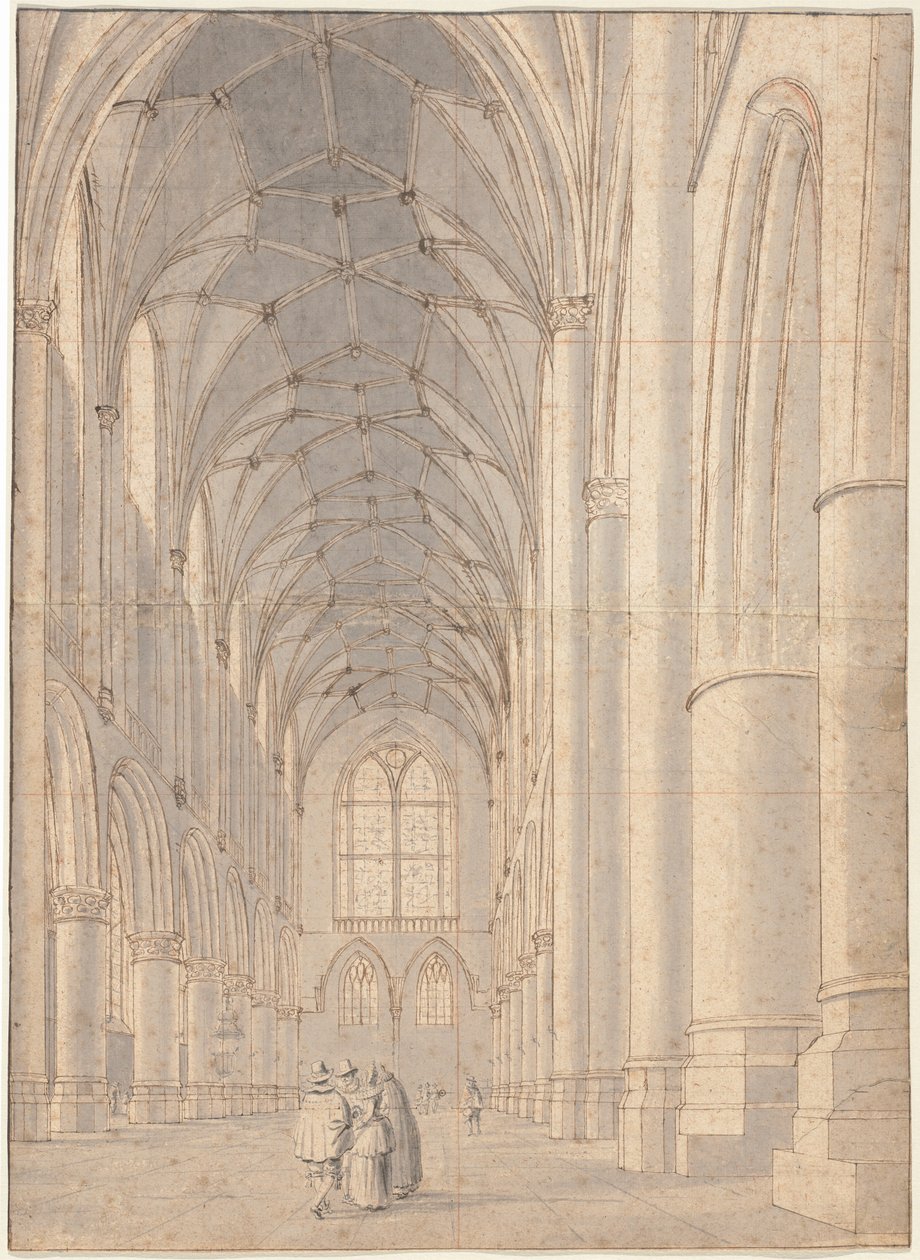 Interior da Igreja de Saint Bavo, Haarlem de Pieter Jansz Saenredam