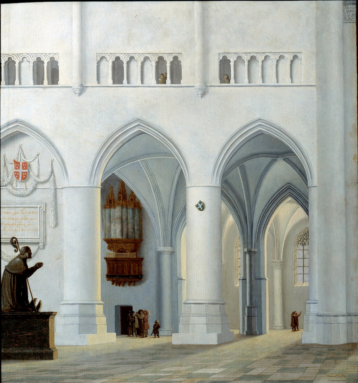 Interior da Igreja de Saint Bavon em Haarlem Pintura de Pieter Jansz Saenredam (1597-1665) (ec.holl.) 1630 de Pieter Jansz Saenredam