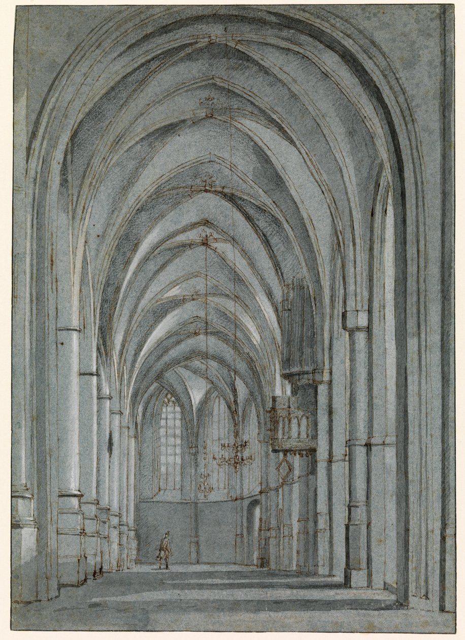 Ambulatório Sul de Sint Bavokerk, Haarlem de Pieter Jansz Saenredam