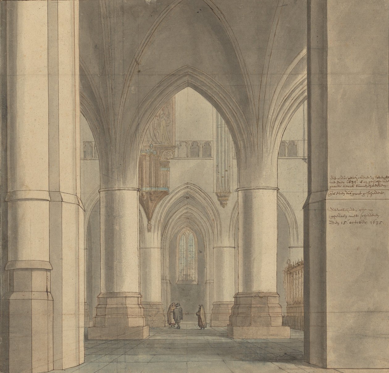 O Coro e o Ambulatório Norte da Igreja de São Bavo, Haarlem de Pieter Jansz. Saenredam