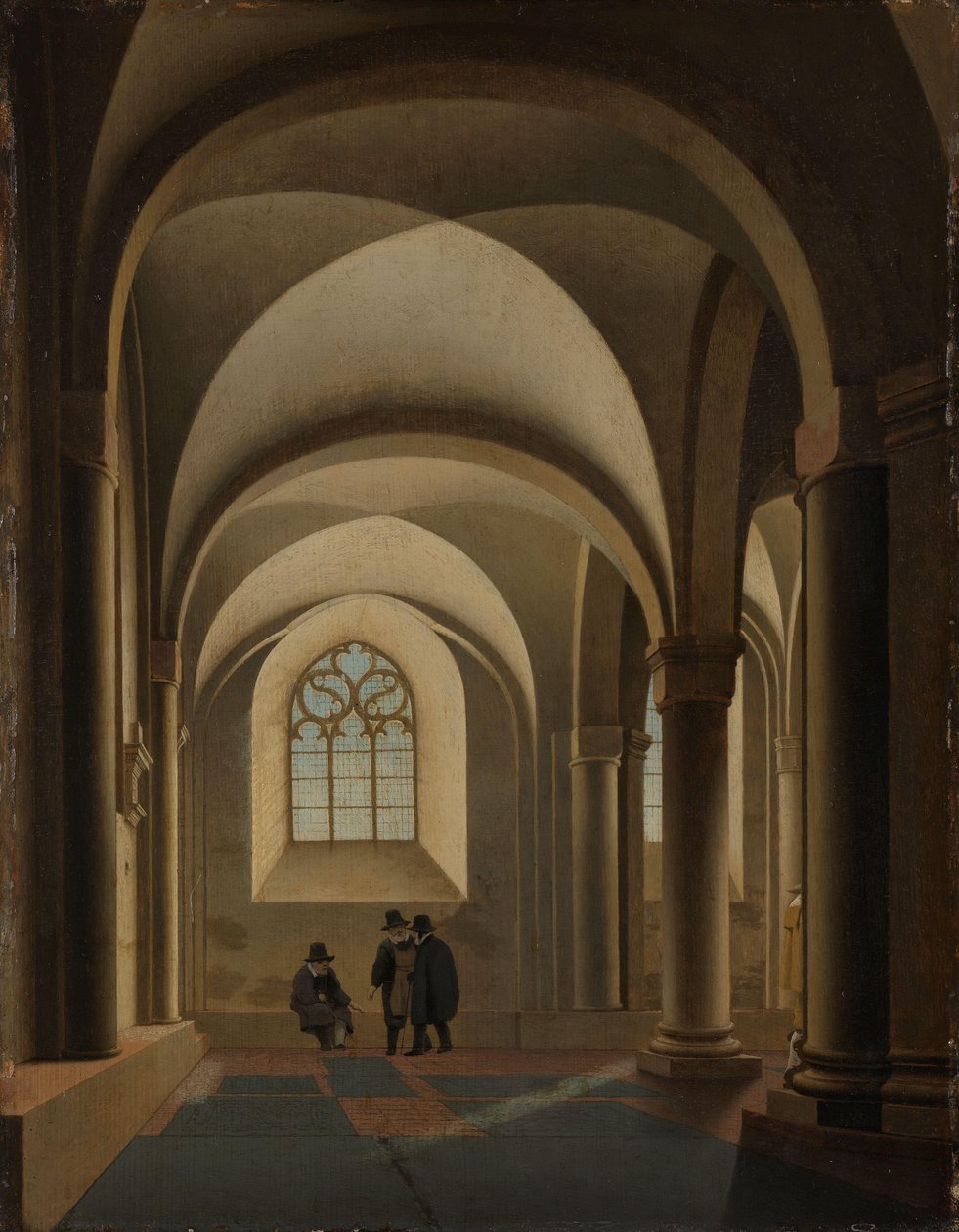 As baías mais a oeste do corredor sul do Mariakerk em Utreque de Pieter Jansz Saenredam