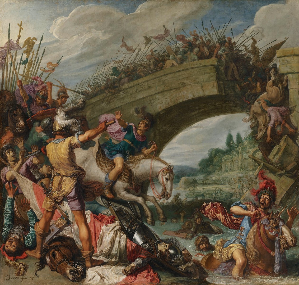 Batalha entre Constantino e Maxêncio de Pieter Lastman