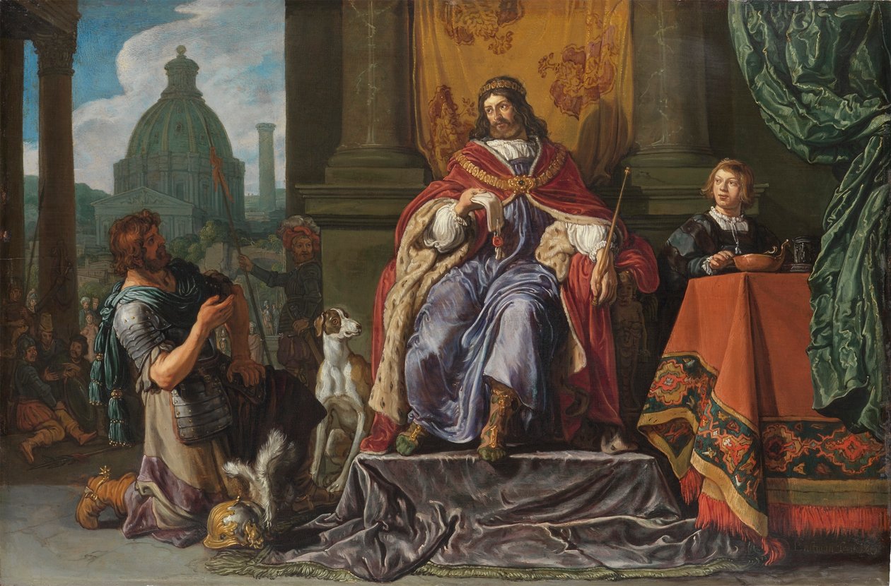 David entrega a Urias uma carta para Joab de Pieter Lastman