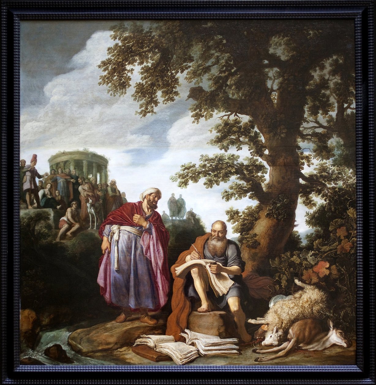 Hipócrates (de Cos, 460-370 AC) visitando Democrite (de Abdere, 460-370 AC). Pintura de Pieter Lastman (1583-1633), Óleo sobre Tela de Pieter Lastman