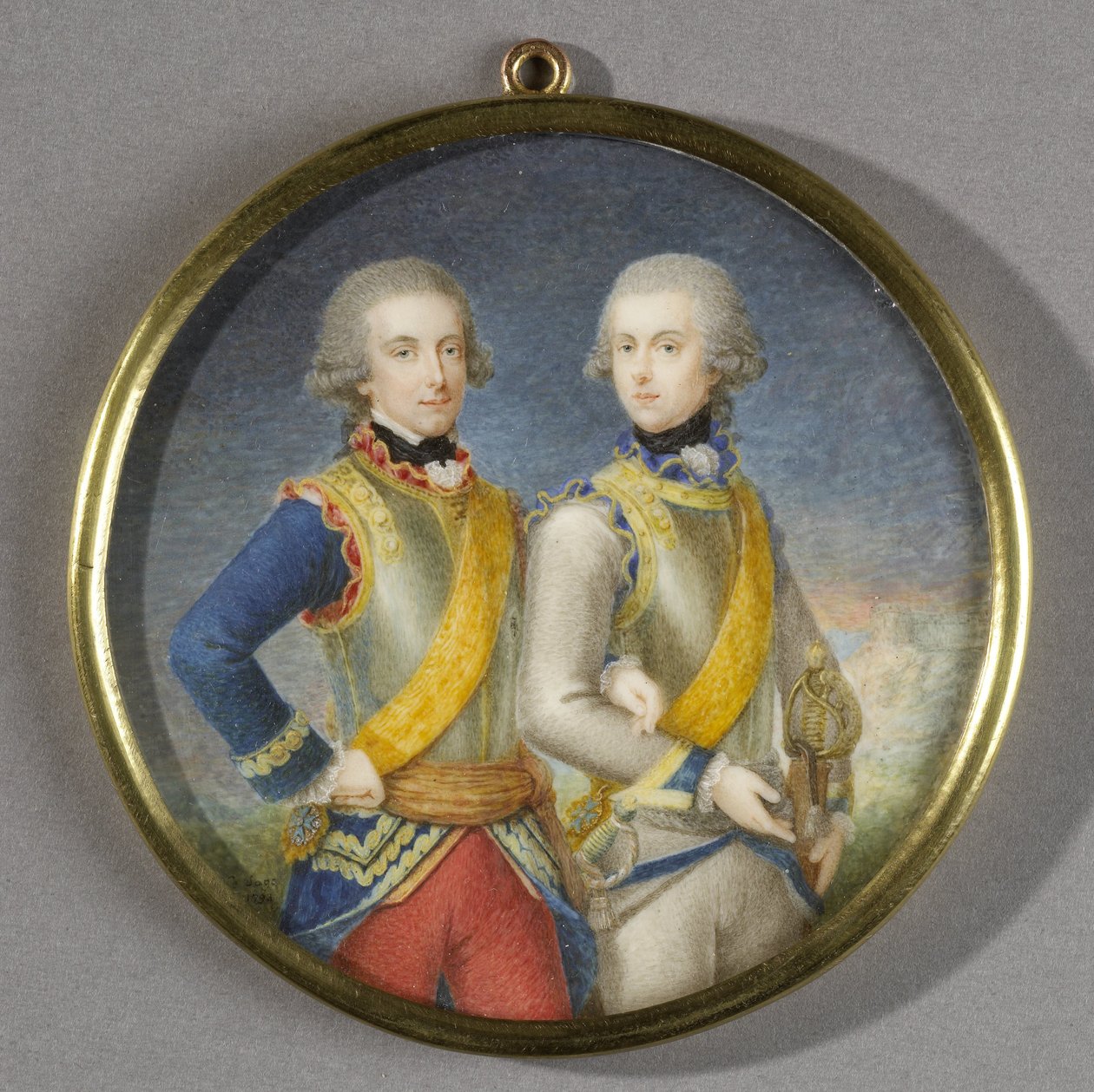 William Frederick (1772-1843), príncipe de Orange-Nassau, com o seu irmão mais novo William George Frederick (1774-99) de Pieter Lesage