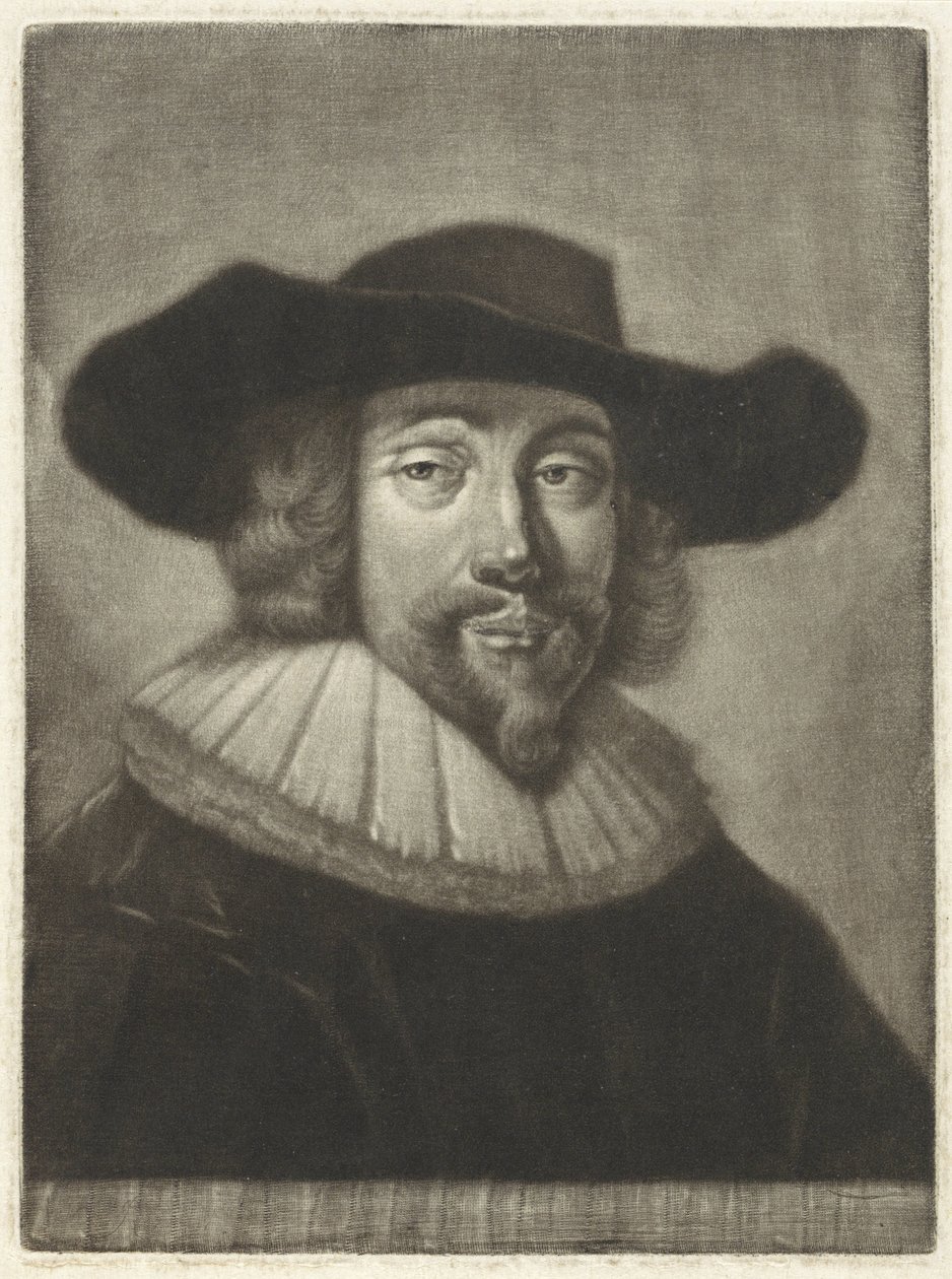 Retrato de um homem de chapéu e colarinho de Pieter Louw