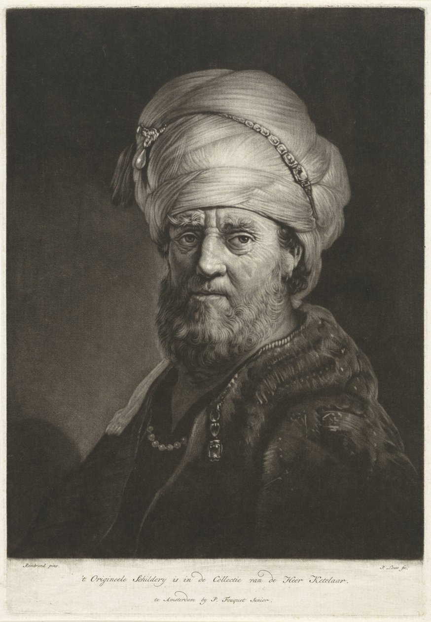 Busto de retrato de um homem usando um turbante de Pieter Louw