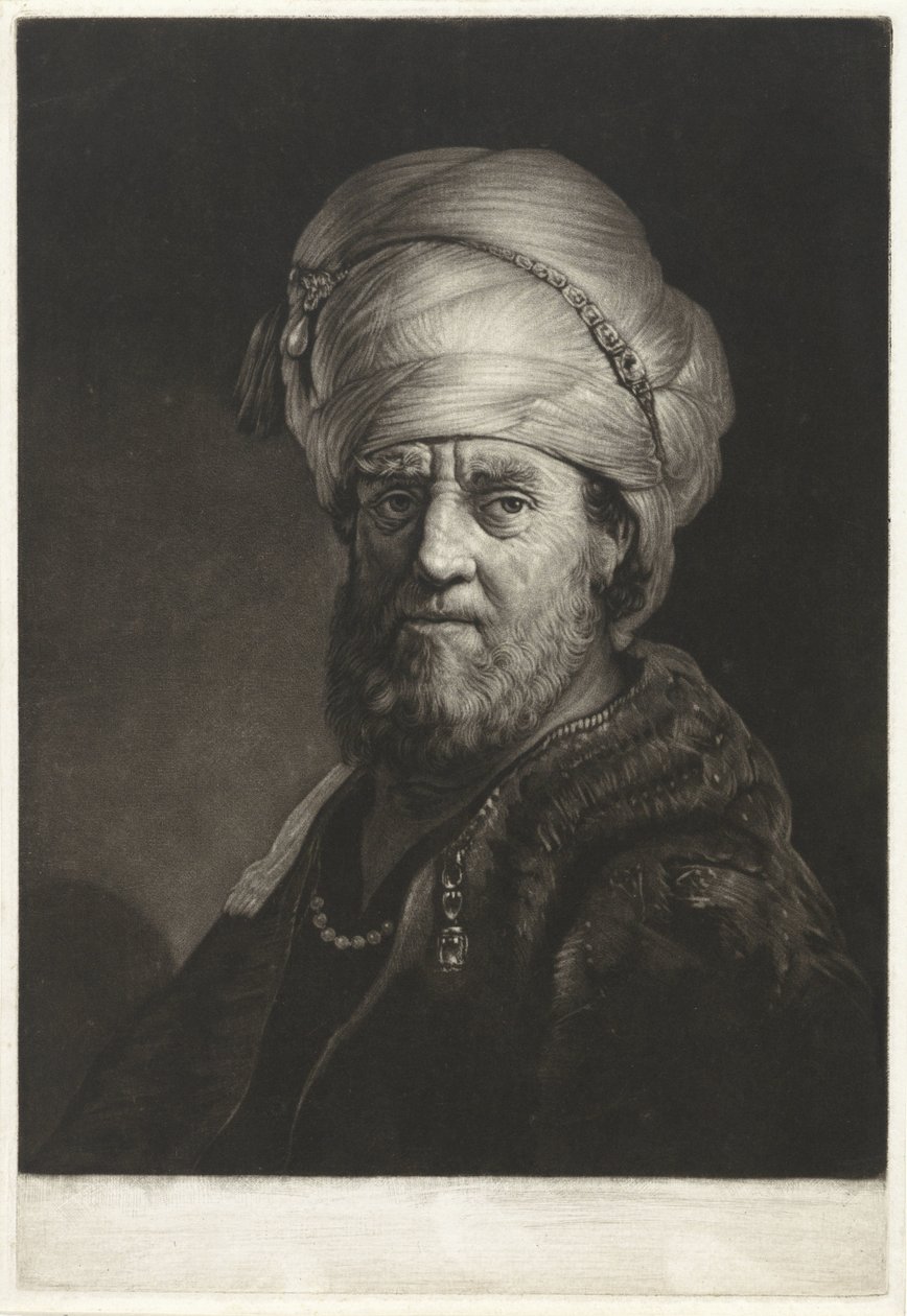 Busto de retrato de um homem usando um turbante de Pieter Louw