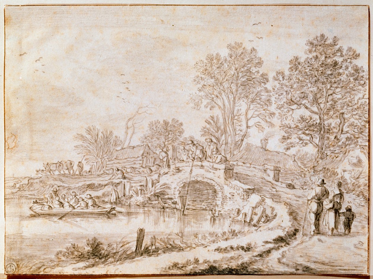 Ponte sobre um canal mês de maio de 1656 de Pieter Molijn